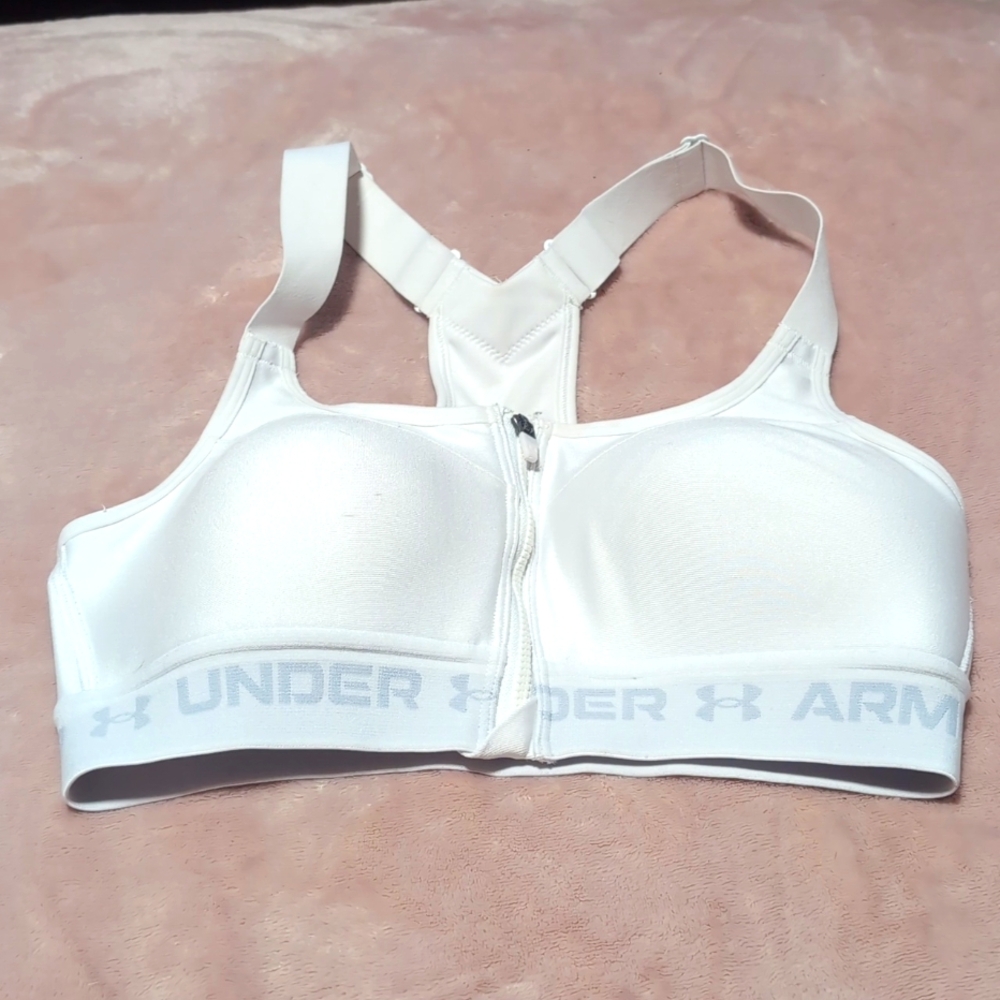 Compression zip up bra